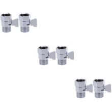 6Pcs Silver Shower Head Shut Off Valve Metal Body Shower Use Adapter