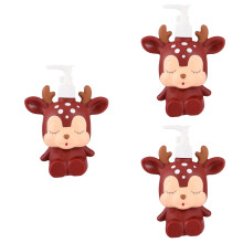 3Pcs Brown Kids Pump Dispensers Cute Lotion Bottles