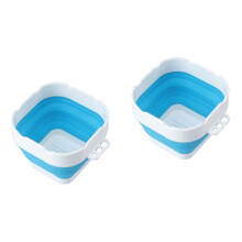2St Silicone Blauwe Kwastenwasser Kunstenaars Borstelbak Vouwbaar