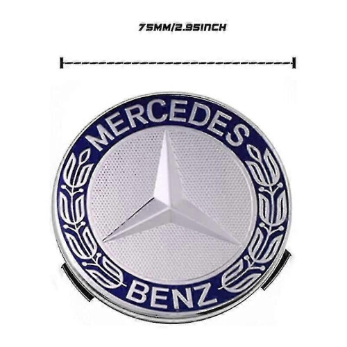 Σετ 4 καλύμματα τροχού συμβατά με Mercedes Benz 75mm - Μπλε 2