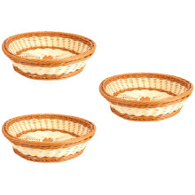 3St Duurzame Woven Plastic Mand Voor Huis Fruit En Snacks