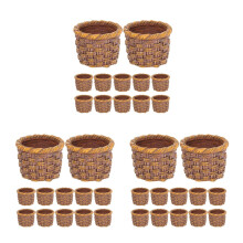 36St Mini Rieten Mand Handgemaakt Voor Miniatuurdiorama En Poppenhuis