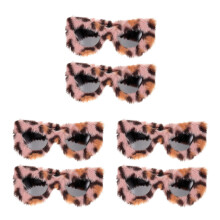 6St Oog Zonnebrillen Luipaardprint Furry Trendy Feest
