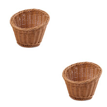 2St Simulatie Rattan Mand Koffiekleur Groot Duurzaam Opslag Voor Huis