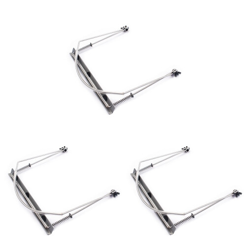 3Pièces Accessoire Harmonica Argenté Solide Avec Serrage Double Aile