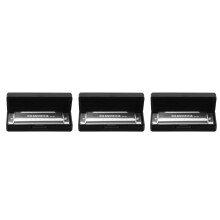 3Pcs Mini Metal Harmonica 10 Holes Silver for Beginners and Adults