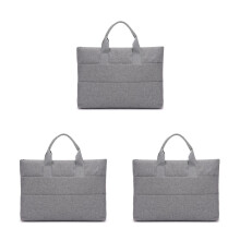 3St Slijtvast Grijs Oxford Stof Laptopvak, Modieuze Dames Draagtas