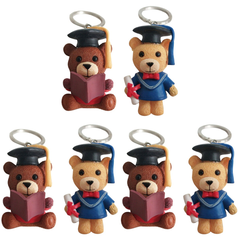 6St Metalen Grad Sleutelhangers Met Beer, Kleurrijk En Duurzaam-image