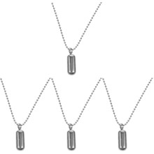 4St Openbare Capsule Ketting Zilverkleurig Titaniumstaal Sieraad Gift