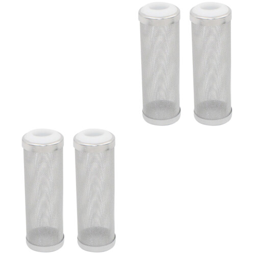 4St Filter Mesh Inlet Case Wit Rvs Filterbeschermer Aquarium