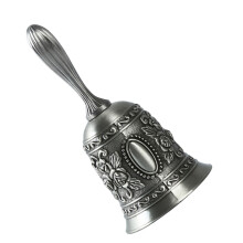 1St Retro Alloy Handbel Luid Klokje Voor Restaurant Zilver