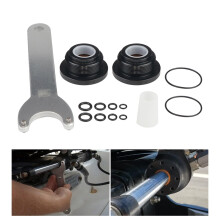 Front Mount Hydraulic Steering Cylinder Seal Kit, Black & Silver, 18.5x7.3x3.7cm