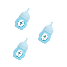 3St Mini Siliconen Voedingsflessen En Puppy’s in Skyblauw