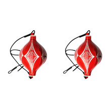 2St Eind Bokszakbal Rood PU Leer Voor Bokstraining