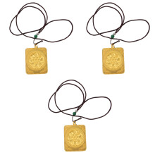 3St Gouden Buddha Kaart Locket Hanger Retro Metalen Decor Gordijn