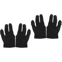 4St Duurzame Billiards Glove Met 3 Vingers Zwart Voor Poolspel