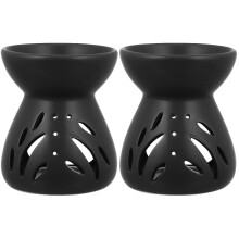 2St Duurzame Keramische Kandelaar Zwart Elegant Airtje Decor