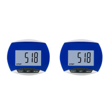 2St Eenvoudige Blauwe Pedometer Voor En Hardlopen
