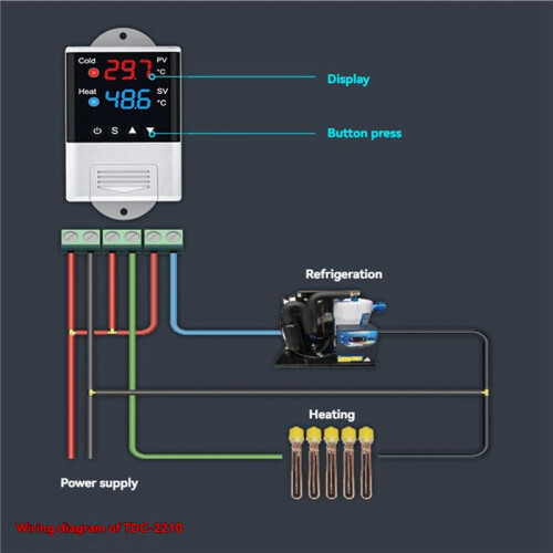 2X DTC2210 Wireless WiFi Temperature Controller Aquarium Thermostat with DS18B20 Sensor APP Control for  Home 2