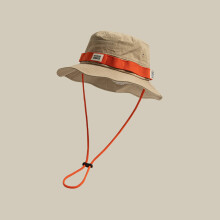 (Khaki) Summer Hiking Fisherman Hat Drawstring Outdoor Breathable Summer Hats for Home Office Travel Hiking