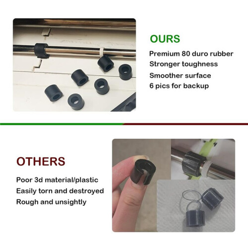 12pcs Rubber Roller Replacement for  Maker/Maker 3, Mat Guide Rubbers for  Repair Accessories 2