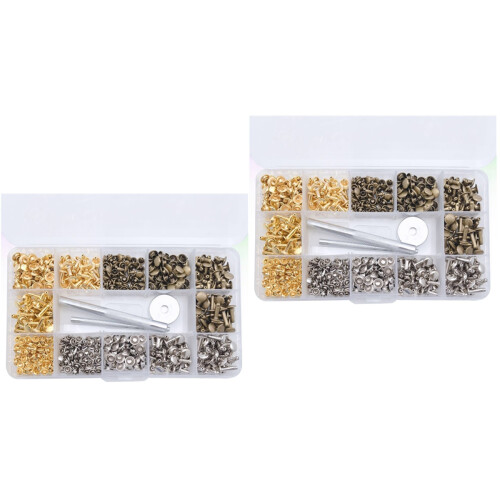 600Ensembles Boutons Rivetés Colorés Pour Mode Accessoires Cuir 2