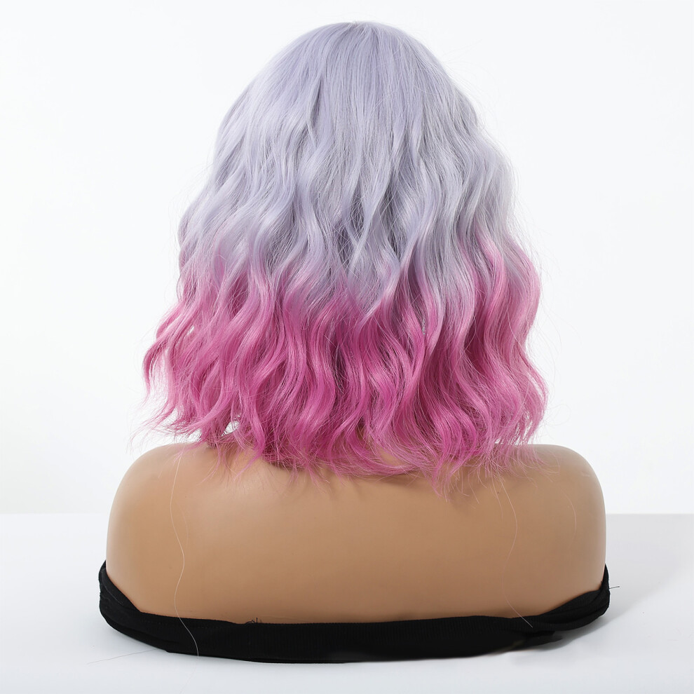 Bright-Home Unisex Purple (Fantasy ) Women Short Curly Wavy Wigs Halloween Cosplay Curly Wig Suitable For Daily Party Use