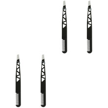 4Pièces Outil Modelage Sourcils Noire Acier Compact