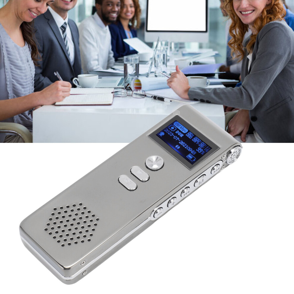 Digital 16Gb Voice Recorder Wav/Mp3 Noise Reduction With Dual Mic & Password 8221387095201