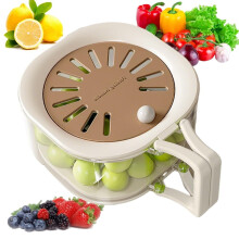 Multifunktionaler Obst- und Gemüsesiebbehälter mit Deckel, Griff und Abfluss – geeignet für die Küche