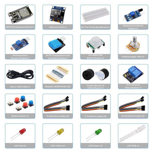 2X ESP32  Kit for ESP32 ESP-32S WIFI IOT Development Board DIY Learning Kit with Tutorial with for  IDE