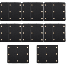 16Pièces Manchons Sac Cuir PU Noir Accessoires DIY Durable