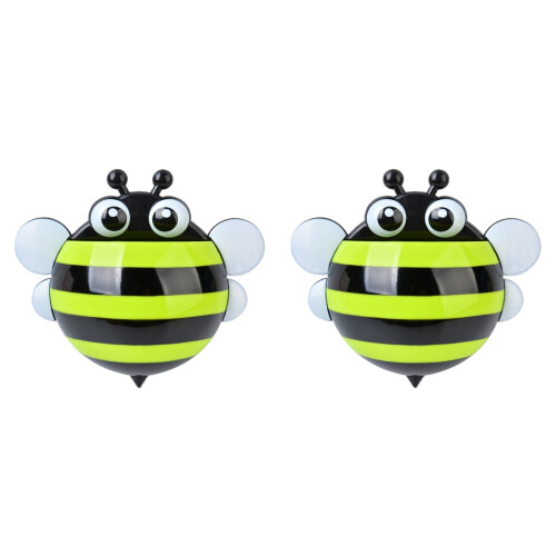 2Pcs Green Toothbrush Stands Cartoon Wall Storage 2
