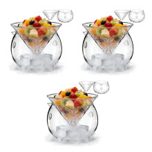 3Ensembles Bols En Verre Transparent Pour Salade Avec Bac À Glace