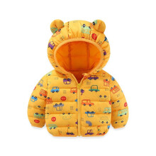 Winter-Steppjacke für Kinder mit Bärenohrenkapuze – Winddichte Daunenjacke für Jungen und Mädchen, 4-5 Jahre
