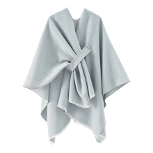 Poncho feminino com frente ampla, elegante xale/capa de tricô – Ideal para usar em eventos noturnos e trajes formais.