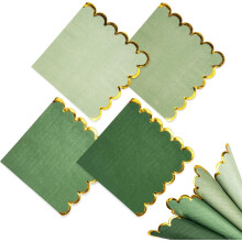 Serviettes de cocktail jetables vertes, 2 plis, 12,7 x 12,7 cm, lot de 80
