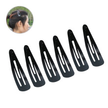 Pinces à cheveux en métal noir en forme de goutte d'eau pour filles, lot de 50