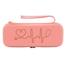 Estojo rígido multifuncional para transporte de estetoscópio e outros instrumentos médicos, com compartimentos seguros e compartimentos para