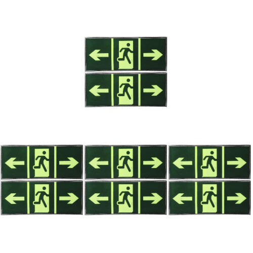 8Pièces Panneaux Sortie Evacuation Lumineux Vert Mur 1