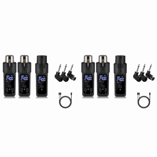 2 σετ νέων 2.4G XLR προσαρμογέα ασύρματου μικροφώνου πομποδέκτη για δυναμικό