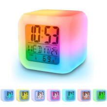 Réveil-thermomètre numérique avec écran LCD rétroéclairé