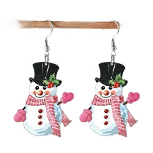 Boucles d'oreilles bonhomme de neige pour femme, fabrication artisanale délicate (paire)