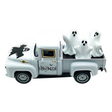Spuk-Metall-LKW, Halloween-Sammlermodell aus Legierung mit abnehmbarer Geisterfigur, Dekoration für Zuhause, Geschenk