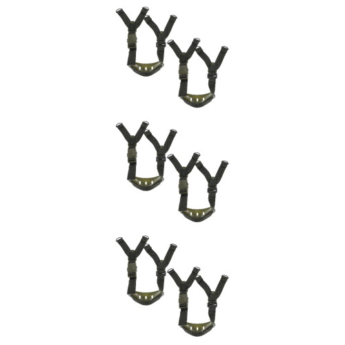 6Pièces Sangles De Menton Ajustables Vert Olive Pour Casque De Ski