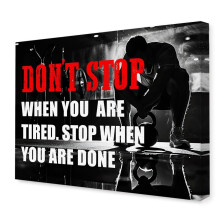 Décoration murale inspirante pour salle de sport, citations fitness, affiche sur toile « N'arrêtez pas quand vous êtes fatigué, arrêtez quand