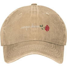 Șapcă de baseball Rose Carpe Diem din denim uzat – reglabilă