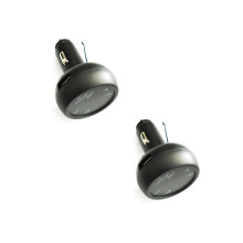 2Pièces Chargeur 12-24V Vert USB Voltmètre Avec Thermomètre