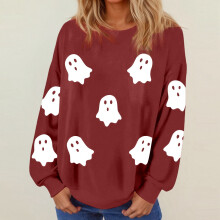 Pull d'Halloween doux à manches longues et coupe ample