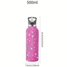 Bouteille d'eau isotherme en acier inoxydable, 500/750 ml (17/25 oz), avec bouchon étanche, portable pour la maison et l'extérieur – Cadeau